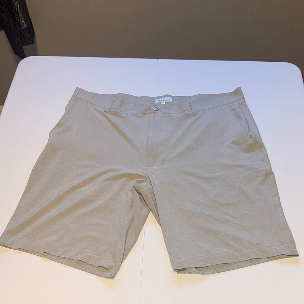 Peter Millar Men's Gray Flat Front Shorts - Picture 2 of 6